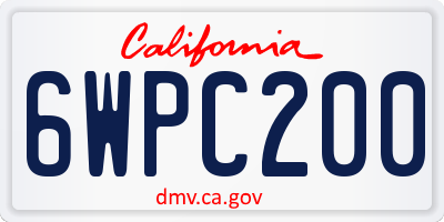 CA license plate 6WPC200