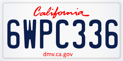 CA license plate 6WPC336