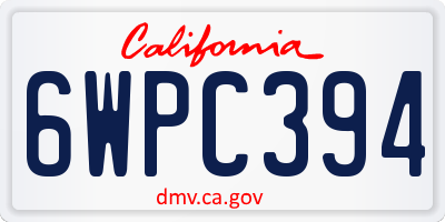 CA license plate 6WPC394