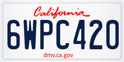 CA license plate 6WPC420
