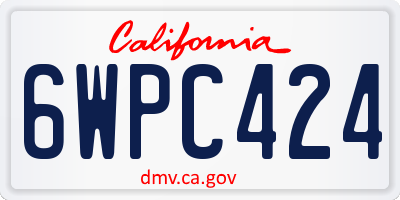CA license plate 6WPC424