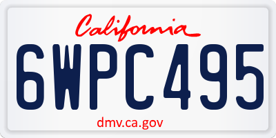 CA license plate 6WPC495