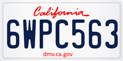 CA license plate 6WPC563