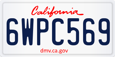 CA license plate 6WPC569