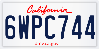 CA license plate 6WPC744