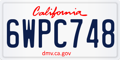 CA license plate 6WPC748