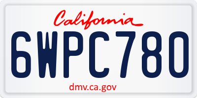 CA license plate 6WPC780