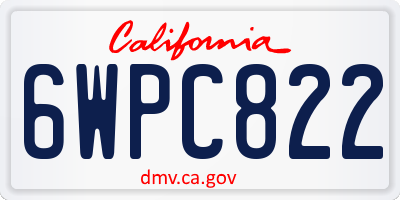 CA license plate 6WPC822