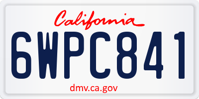 CA license plate 6WPC841