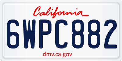 CA license plate 6WPC882