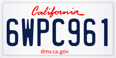 CA license plate 6WPC961