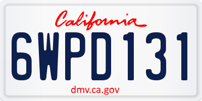 CA license plate 6WPD131