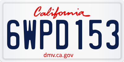 CA license plate 6WPD153