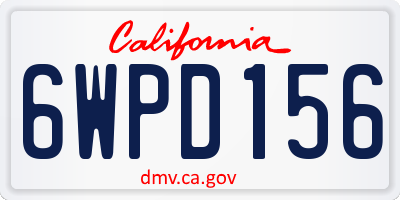 CA license plate 6WPD156