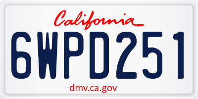 CA license plate 6WPD251