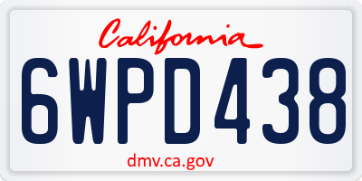CA license plate 6WPD438