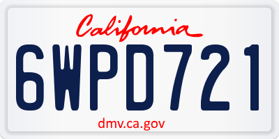 CA license plate 6WPD721