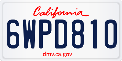CA license plate 6WPD810