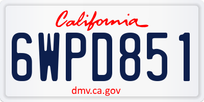 CA license plate 6WPD851
