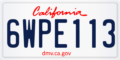 CA license plate 6WPE113
