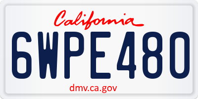 CA license plate 6WPE480