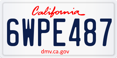 CA license plate 6WPE487