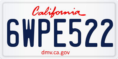 CA license plate 6WPE522