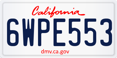 CA license plate 6WPE553