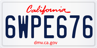 CA license plate 6WPE676