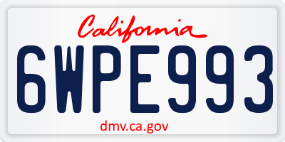 CA license plate 6WPE993