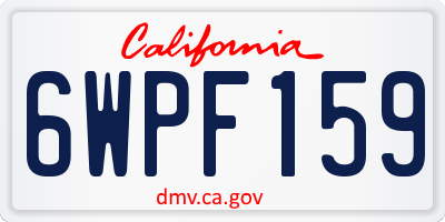 CA license plate 6WPF159