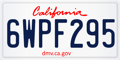 CA license plate 6WPF295