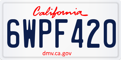 CA license plate 6WPF420