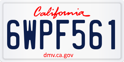 CA license plate 6WPF561