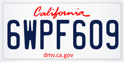 CA license plate 6WPF609