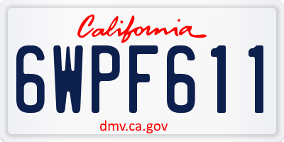 CA license plate 6WPF611
