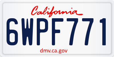 CA license plate 6WPF771