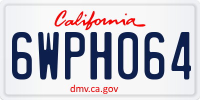 CA license plate 6WPH064