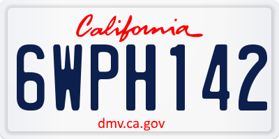 CA license plate 6WPH142