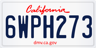 CA license plate 6WPH273