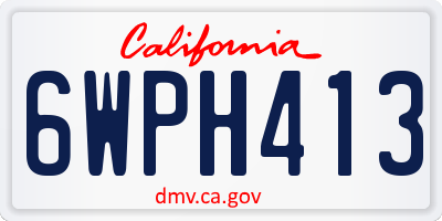 CA license plate 6WPH413