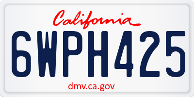 CA license plate 6WPH425