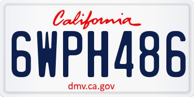 CA license plate 6WPH486