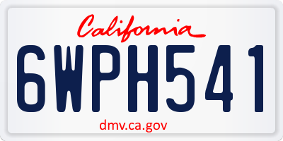 CA license plate 6WPH541