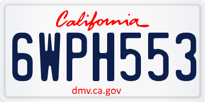 CA license plate 6WPH553