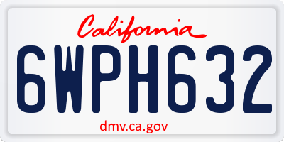 CA license plate 6WPH632