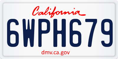 CA license plate 6WPH679