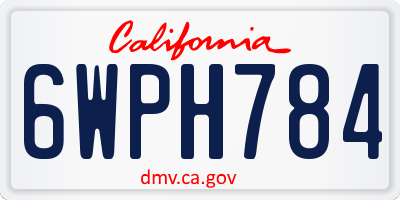 CA license plate 6WPH784