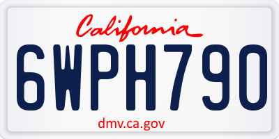 CA license plate 6WPH790