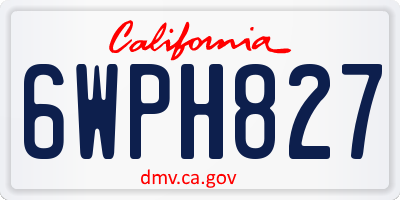 CA license plate 6WPH827